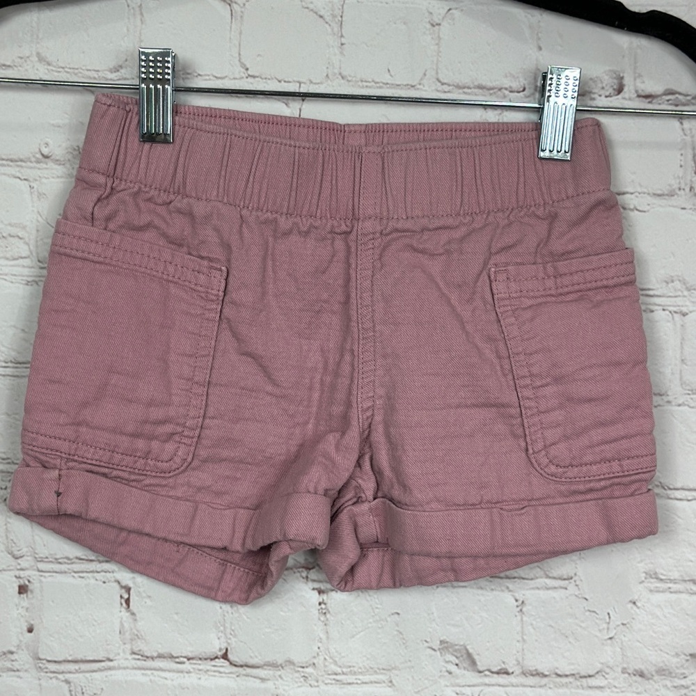 Cat‎ & Jack Girls pink Pull-On cotton khaki shorts sz XS 4-5